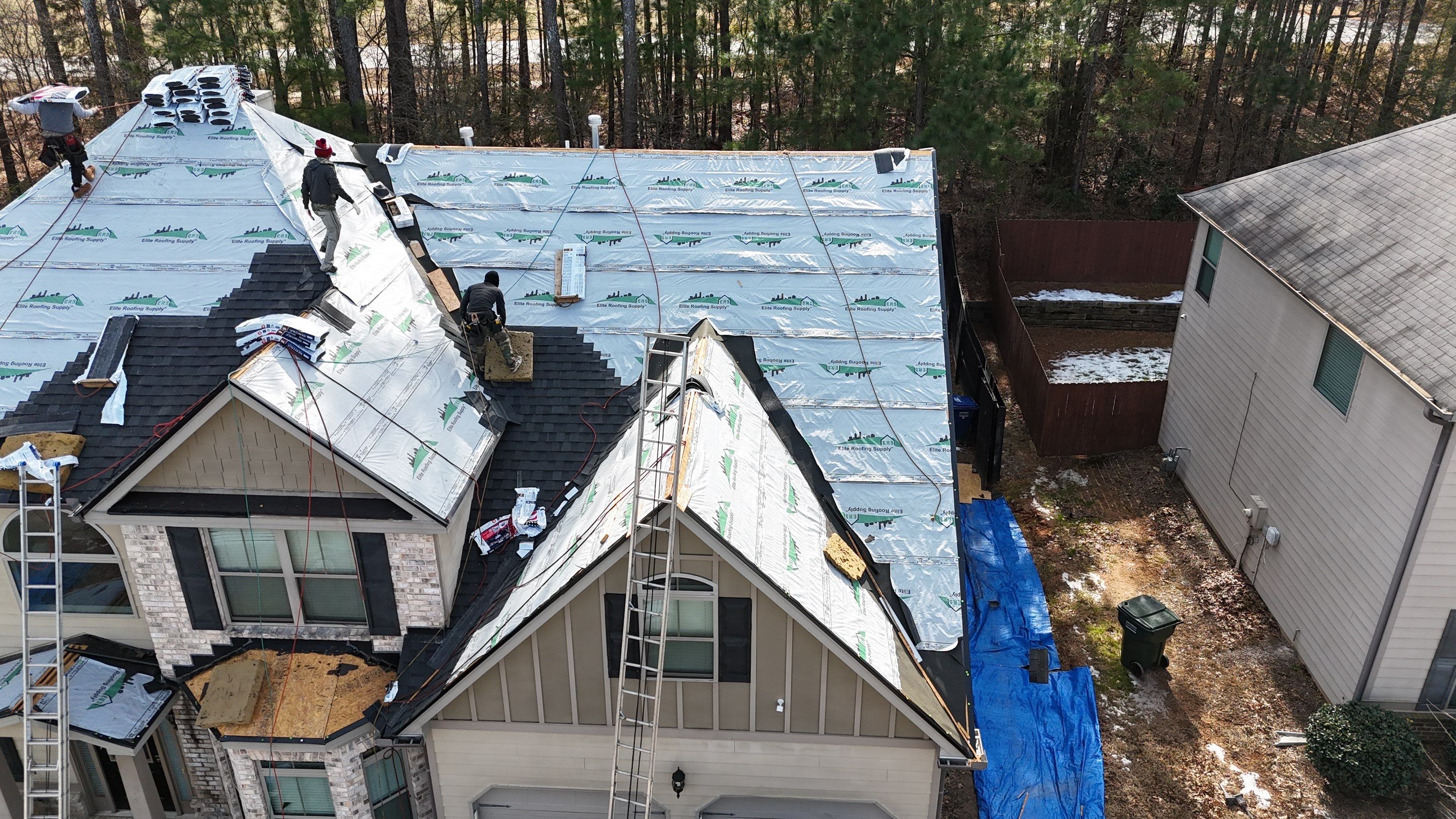 New roof installation